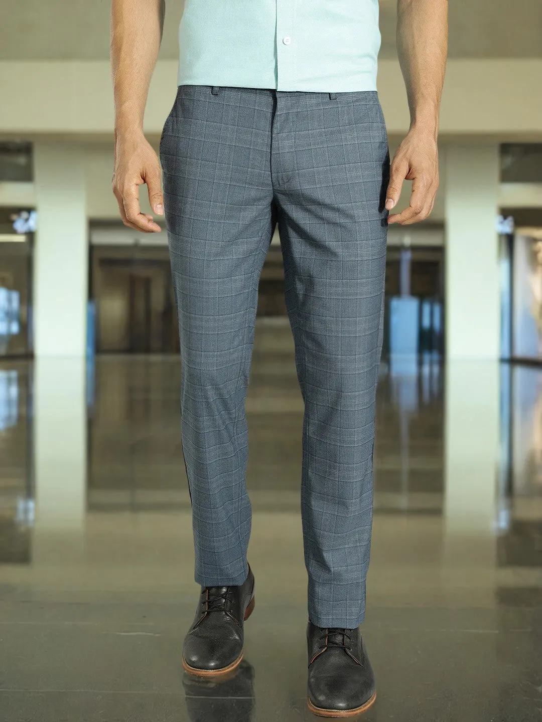 Anti Pilling Finish Seamless Waistband Men Brooklyn Fit Cotton Stretch Trouser