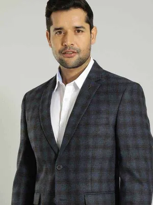 Compact Packable Comfortable fit Men Checked Full Sleeve Casual Blazer