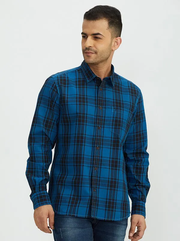 First Date Men Checked Full Sleeve Cotton Shirt