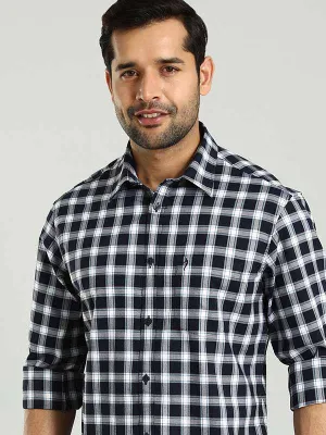 Coffee Run Men Checked Full Sleeve Cotton Shirt