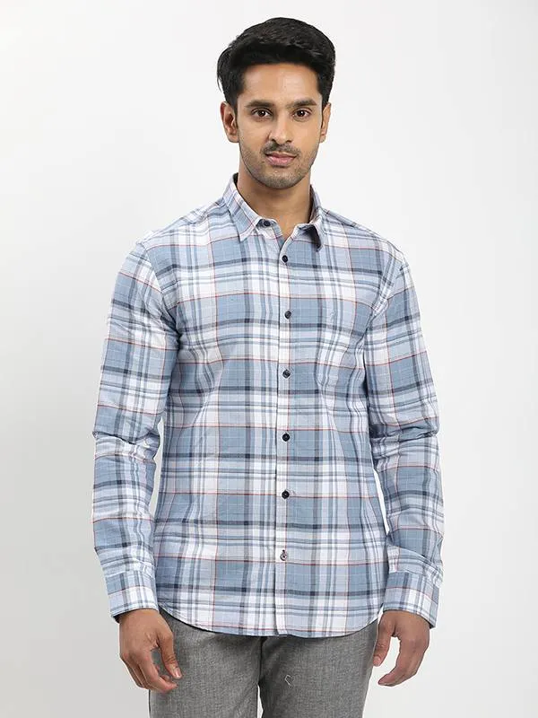 Seamless Shoulder Men Checked Full Sleeve Cotton Shirt