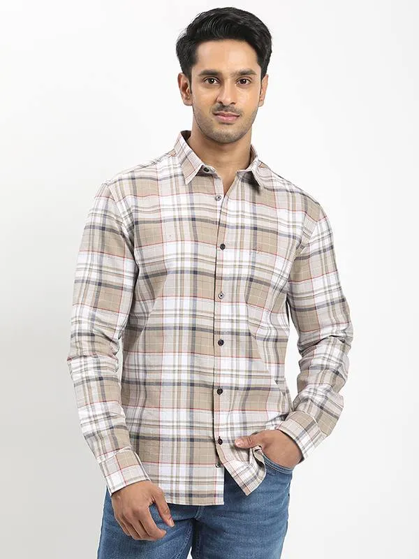 Fashion Choice natural fiber Men Checked Full Sleeve Cotton Shirt
