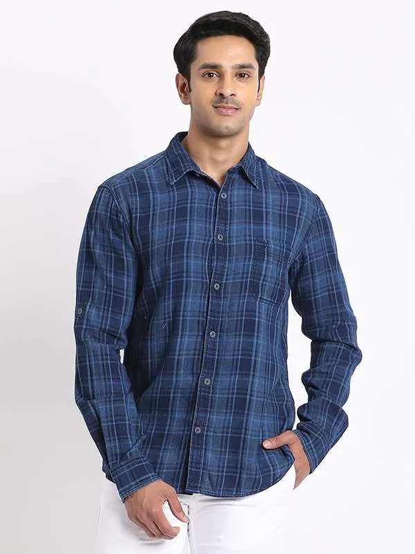 Men Checked Full Sleeve Cotton Shirt Sleek Style