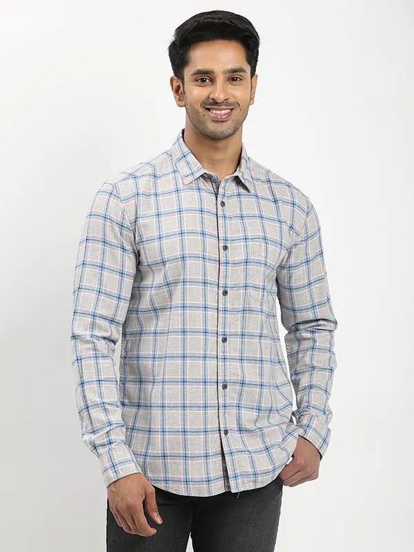 Airflow Ventilation System Men Checked Full Sleeve Cotton Shirt