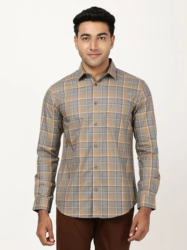 Men Checked Full Sleeve Cotton Shirt Rooftop Bar