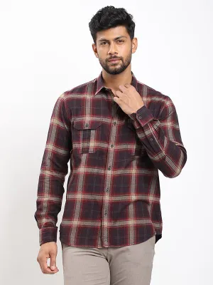 Fashion Forward Design Men Checked Full Sleeve Cotton Shirt