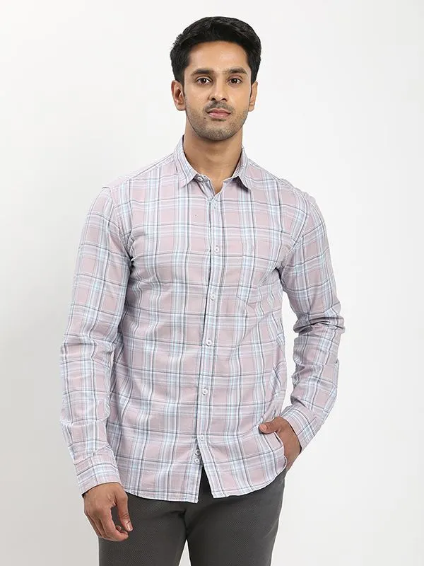 Eco Dye Technique Men Checked Full Sleeve Cotton Shirt