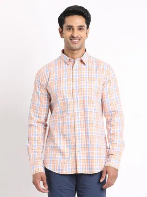 Men Checked Full Sleeve Cotton Shirt Vintage Wash