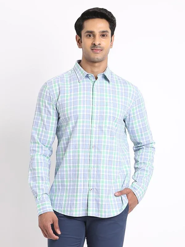 Breathable fabric Breathable Comfort Men Checked Full Sleeve Cotton Shirt