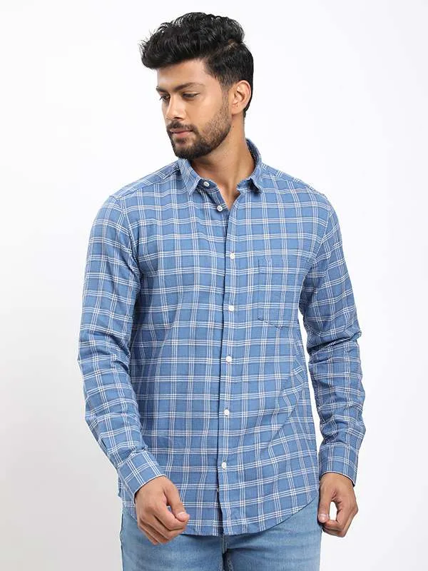 Men Checked Full Sleeve Cotton Shirt Seasonal Trend Anti Pilling Treatment