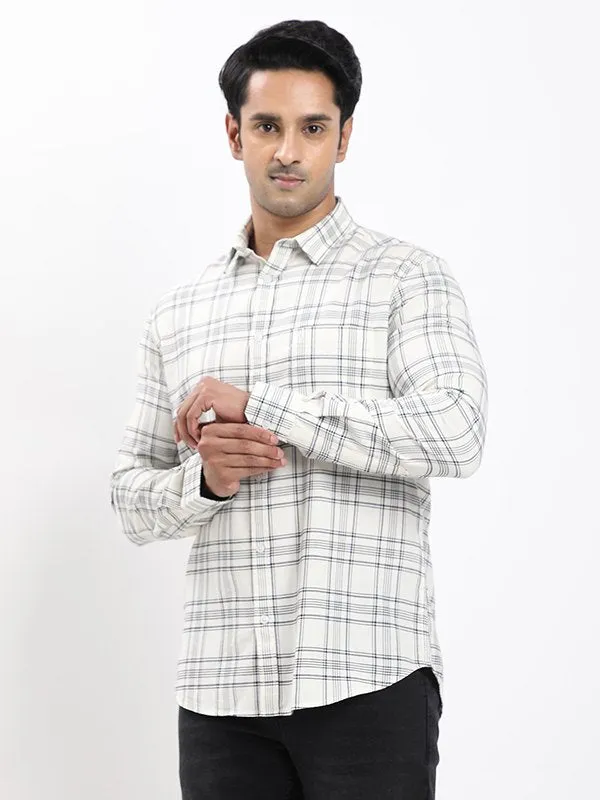 Athletic Cut Men Checked Full Sleeve Cotton Shirt