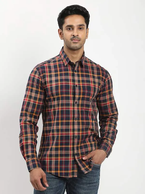 sporty wear Men Checked Full Sleeve Cotton Shirt