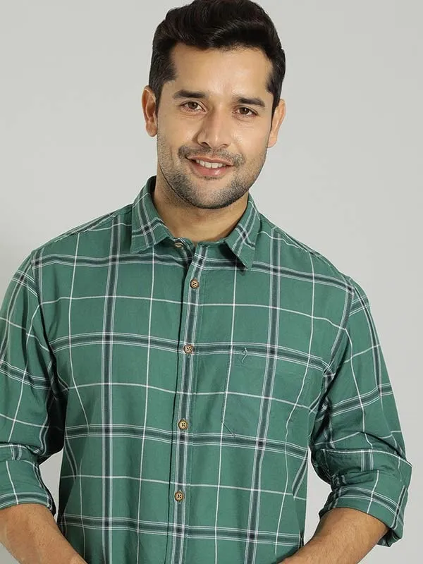 Men Checked Full Sleeve Cotton Shirt Classic Color