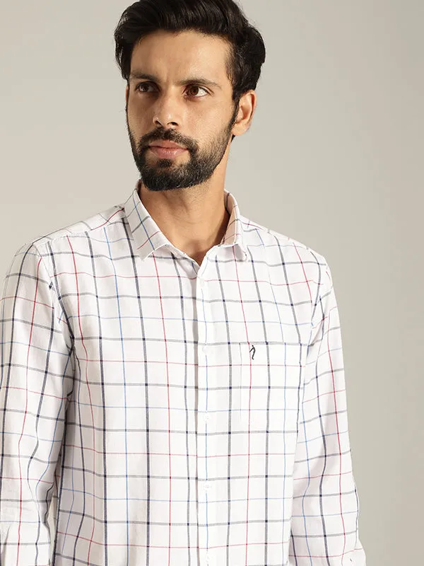 Trendy Vibes Men Checked Full Sleeve Cotton Shirt