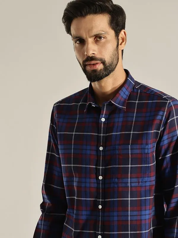 Men Checked Full Sleeve Cotton Shirt Lightweight Fabric