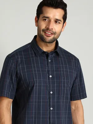 Chilly Day Wear Men Checked Half Sleeve Cotton Blend Shirt