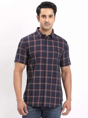 Men Checked Half Sleeve Cotton Shirt Seasonal Style