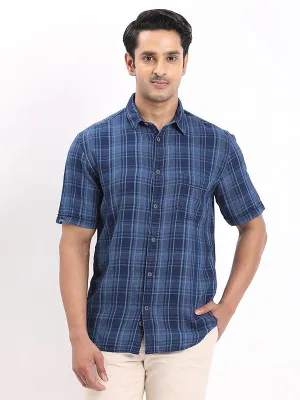 Men Checked Half Sleeve Cotton Shirt Eco-friendly