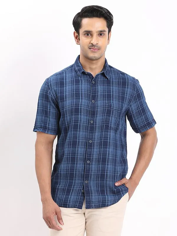 Subtle Details Men Checked Half Sleeve Cotton Shirt