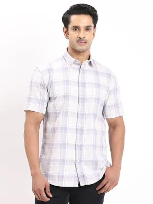 Men Checked Half Sleeve Cotton Shirt Team Building Trendy Daywear