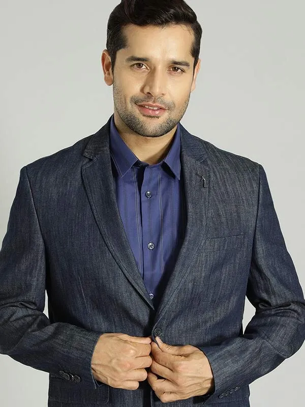 Men Solid Full Sleeve Casual Blazer FullCoverageHood