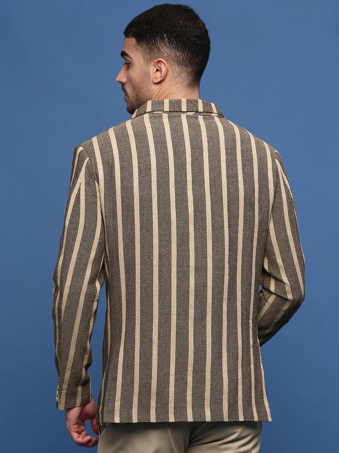 InterchangeableLining Men's Beige Slim Fit Single Breasted Blazer