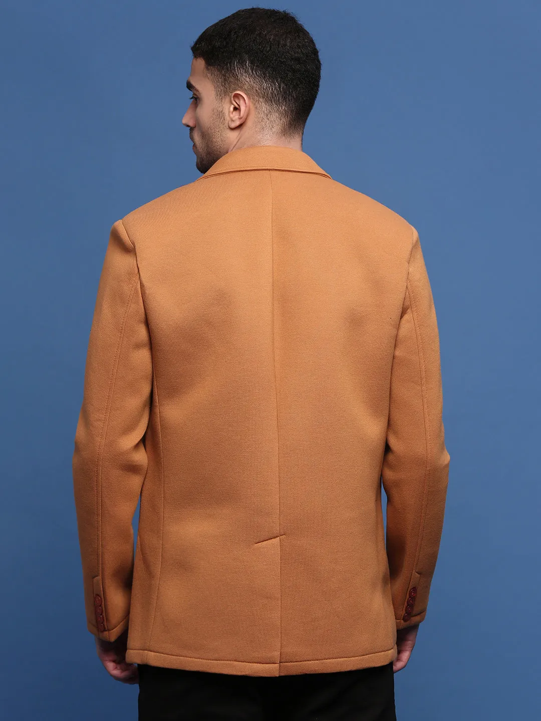 Hypoallergenic fabric Men's Camel Brown Slim Fit Single Breasted Blazer