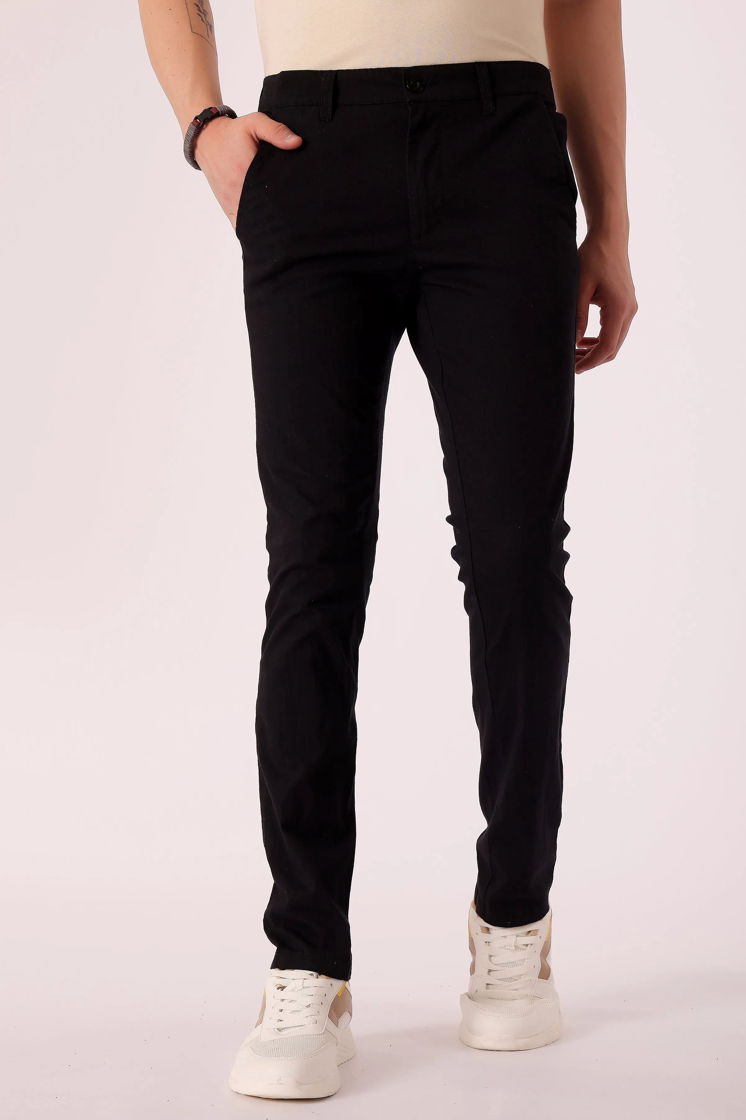 No Bunching Men's Cotton stretch Slim Fit Chinos