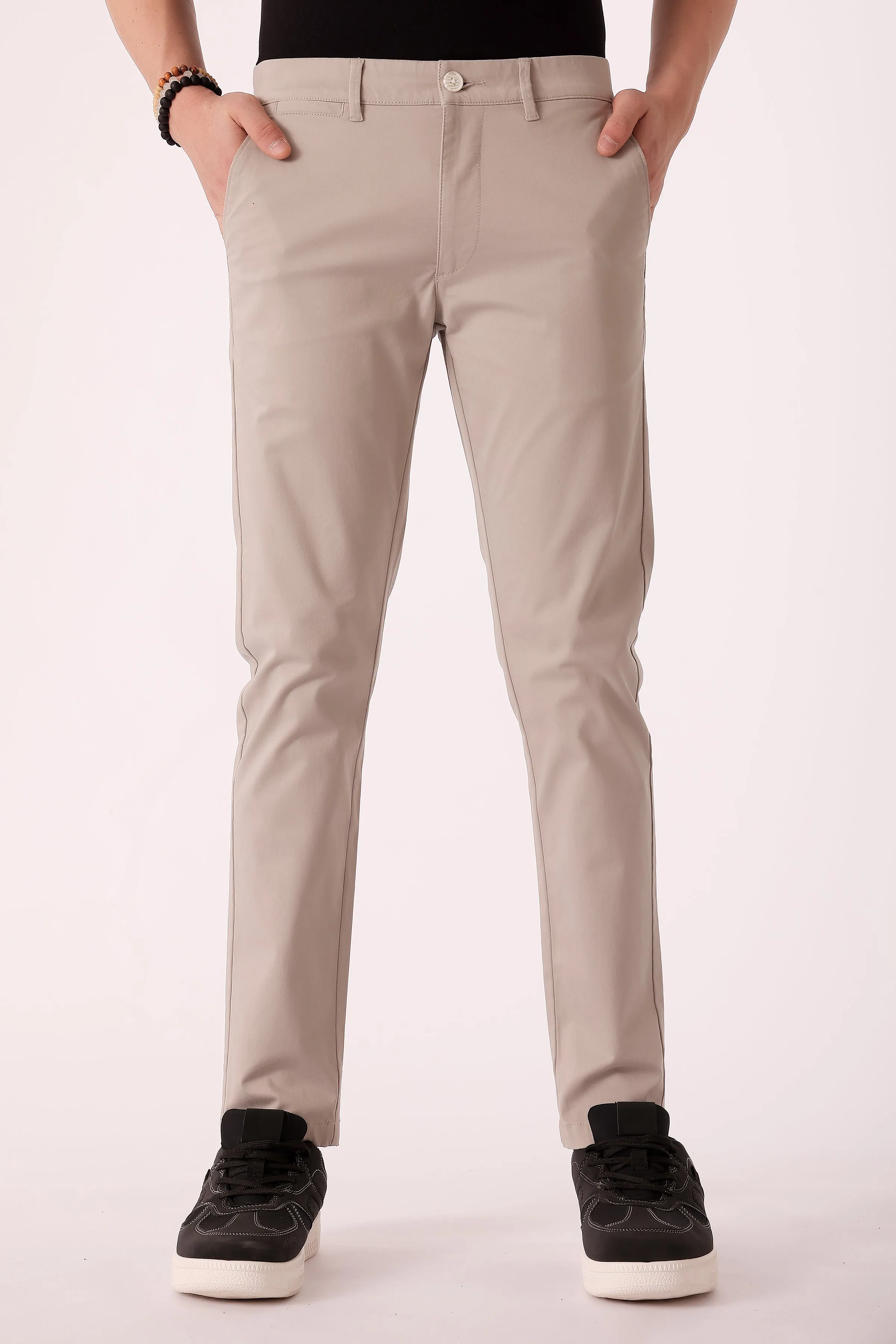 Soft Waistband Men's Cotton stretch Slim Fit Chinos