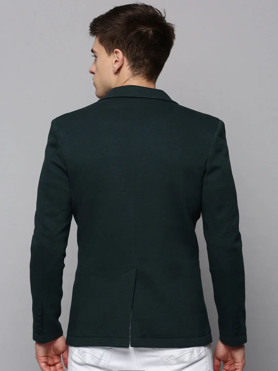 Men's Green Single-Breasted Party Blazer Adjustable Detachable Hood Stretch Comfort Design