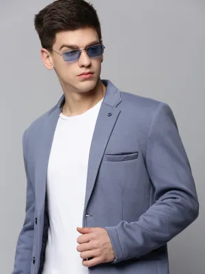 Clean Lines Men's Grey Single-Breasted Blazer