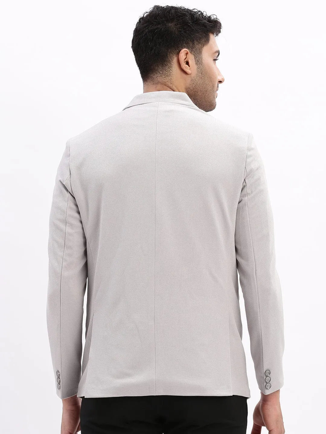 Men's Grey Slim-Fit Single Breasted Casual Blazers Work Tough NonIrritatingSeams