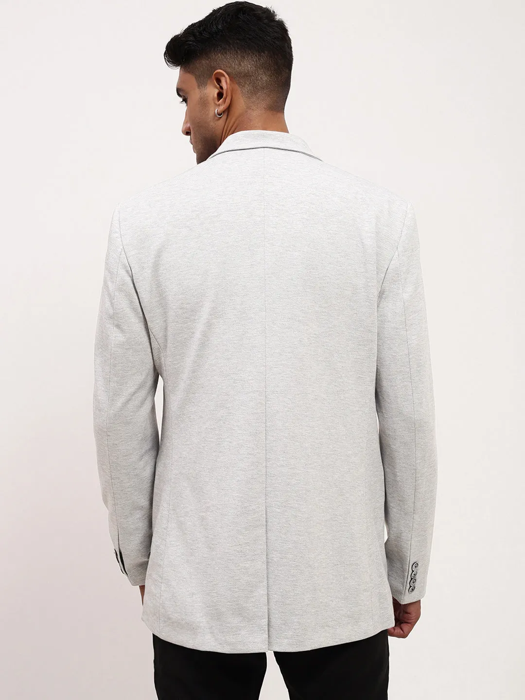 AirflowVents Men's Off White Single-Breasted Slim Fit Blazer with Notched Lapel