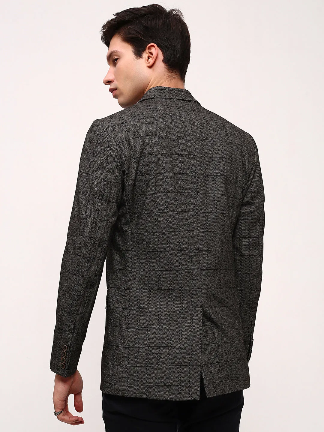Men's Olive Checked Single Breasted Blazer Day Hike Style
