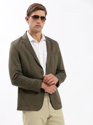 Day To Night HypoallergenicInnerLayer Men's Olive Slim-Fit Notched Lapel Collar Single-Breasted Blazer