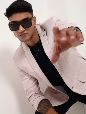Men's Pink Solid Single Breasted Blazer Simple Chill Piece