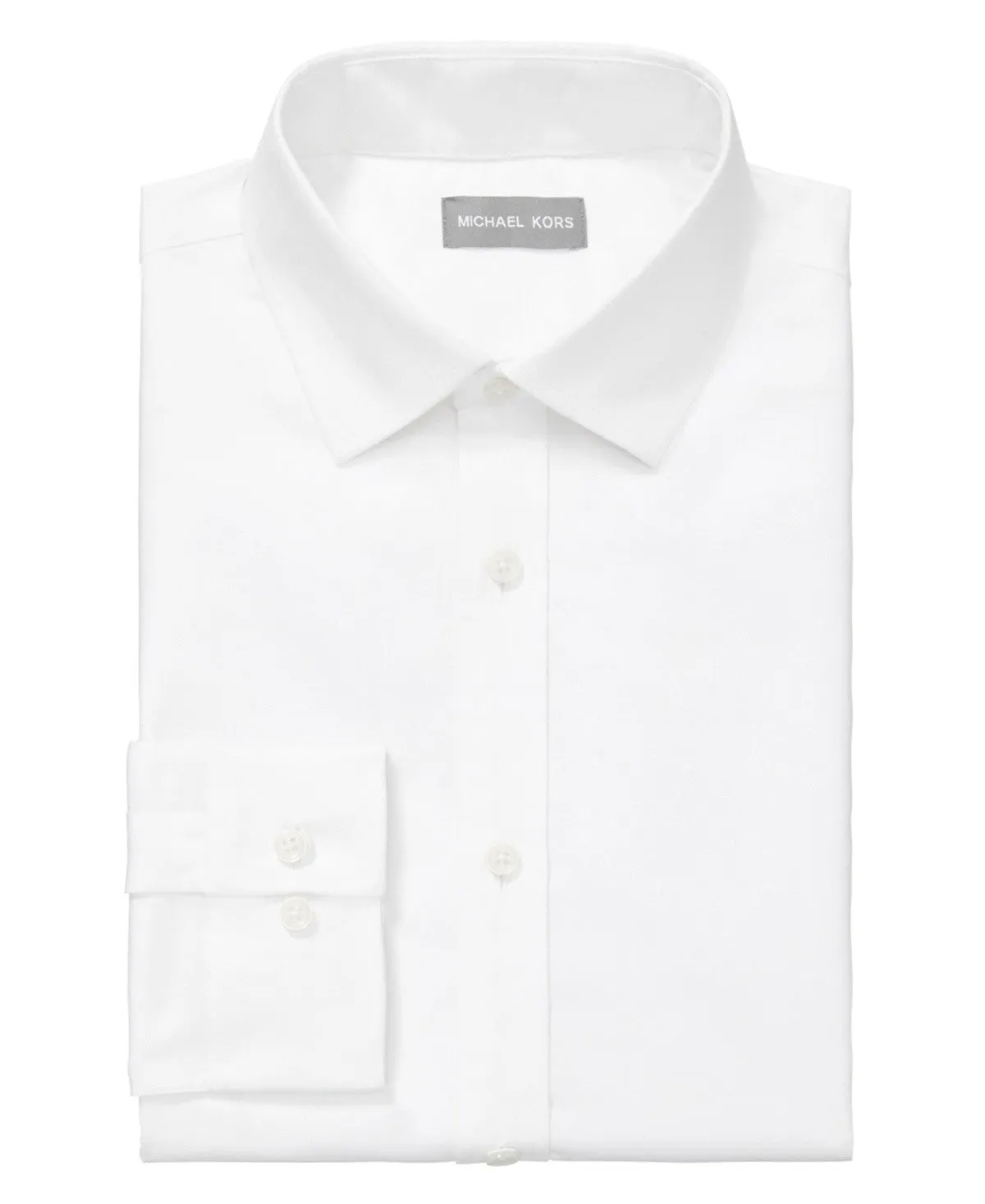 Work Appropriate Michael Kors Dress Shirt Mens   White Cotton Linen Slim Fit FTS240