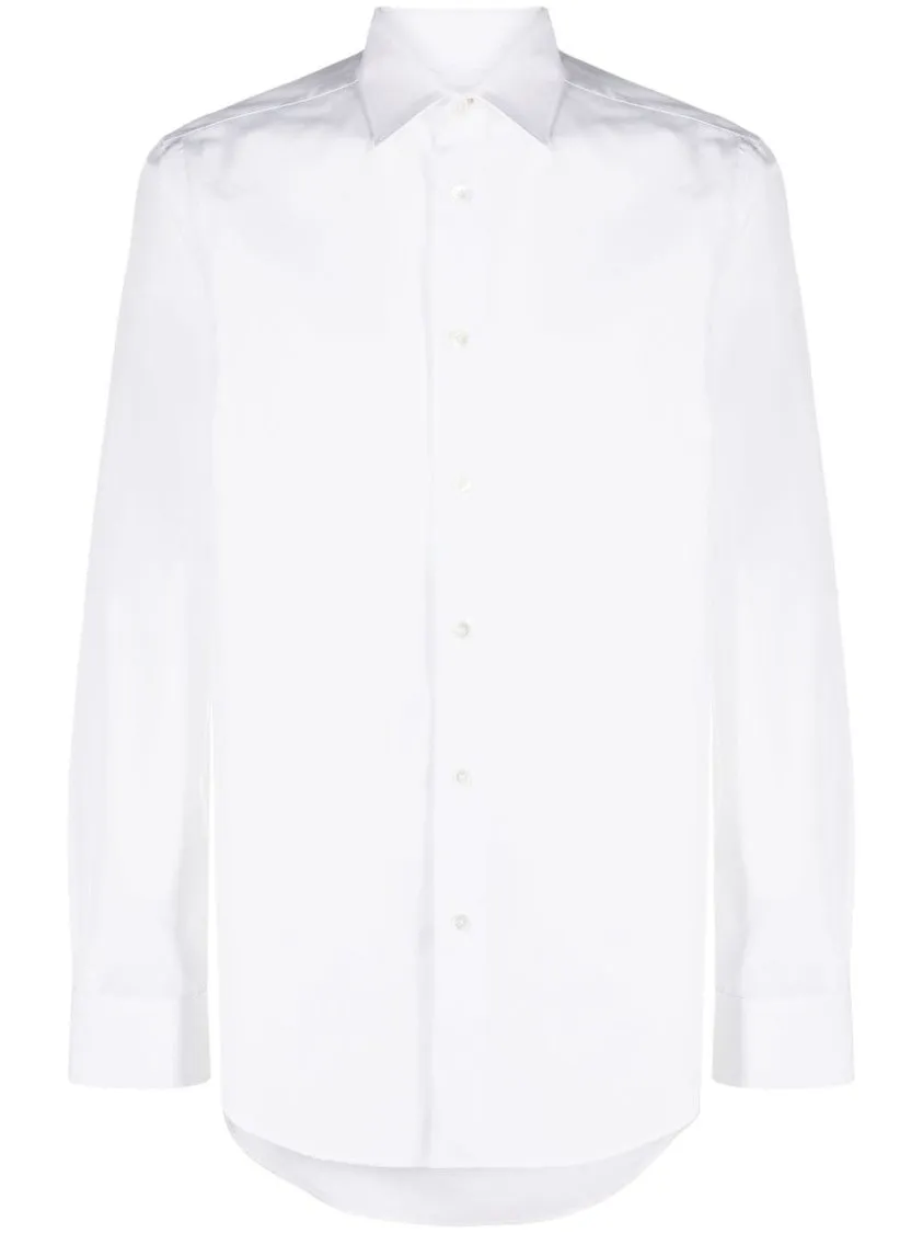 Slim Fit White Shirt With Artist Stripe Detailing Preppy Vibe Trendy Pattern