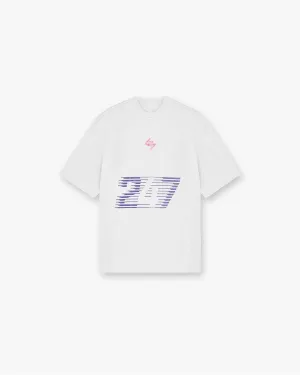 247 Race Marathon T-Shirt - White Stylish Wearable Minimal Fashion