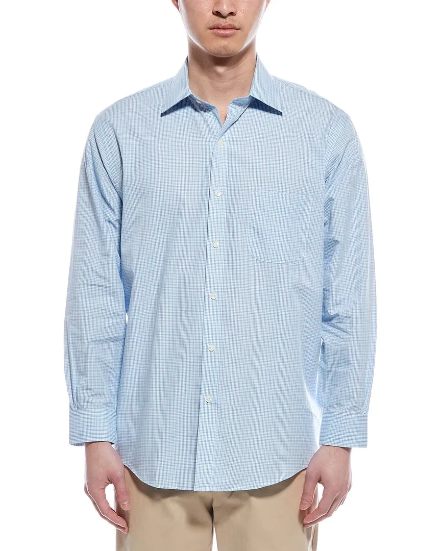 Round Collar Neutral Shade Brooks Brothers Woven Shirt
