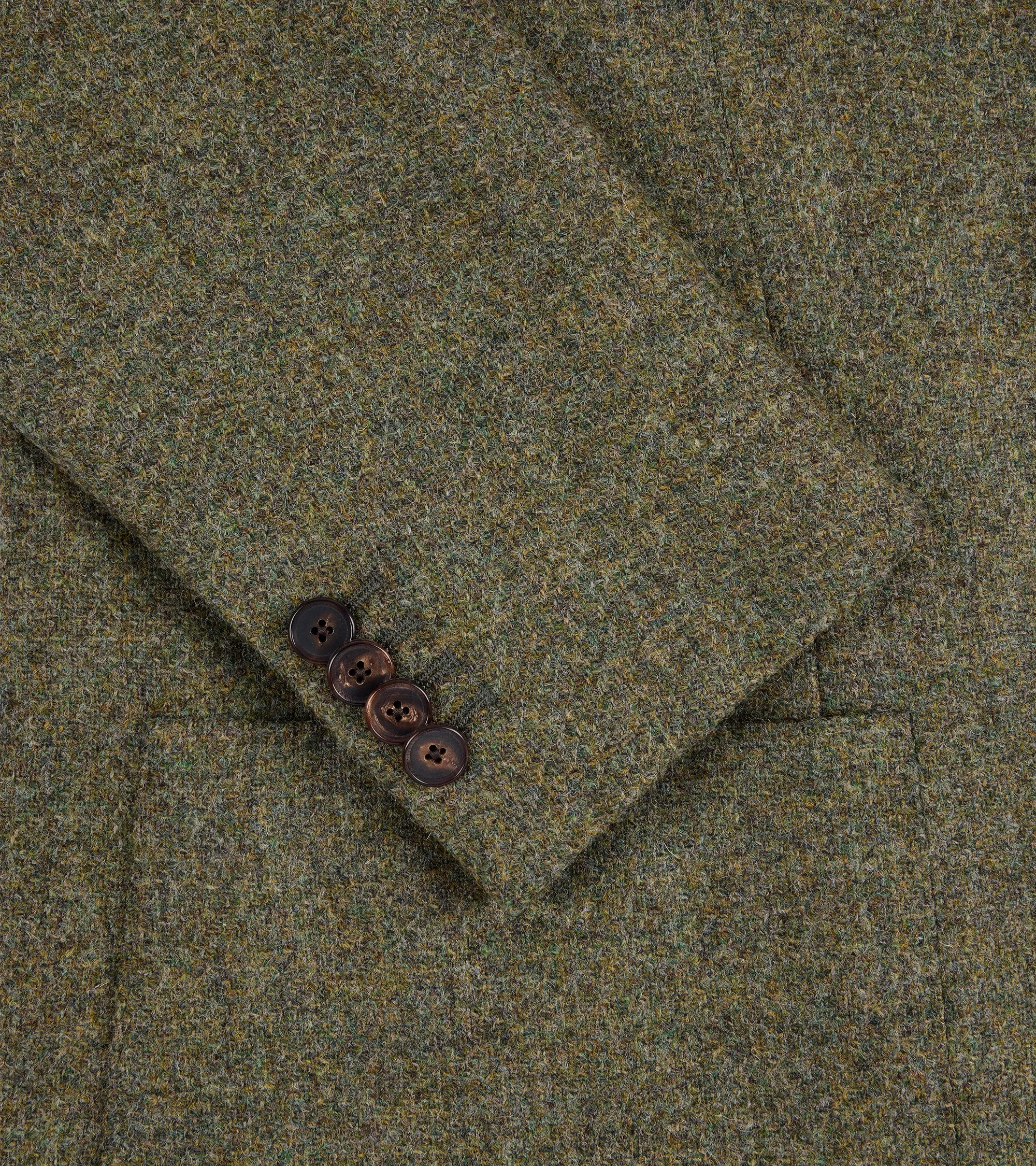 Everyday Comfort Fit Flexible Armholes Caruso Aida Soft Shetland Wool Tweed Jacket: Loden