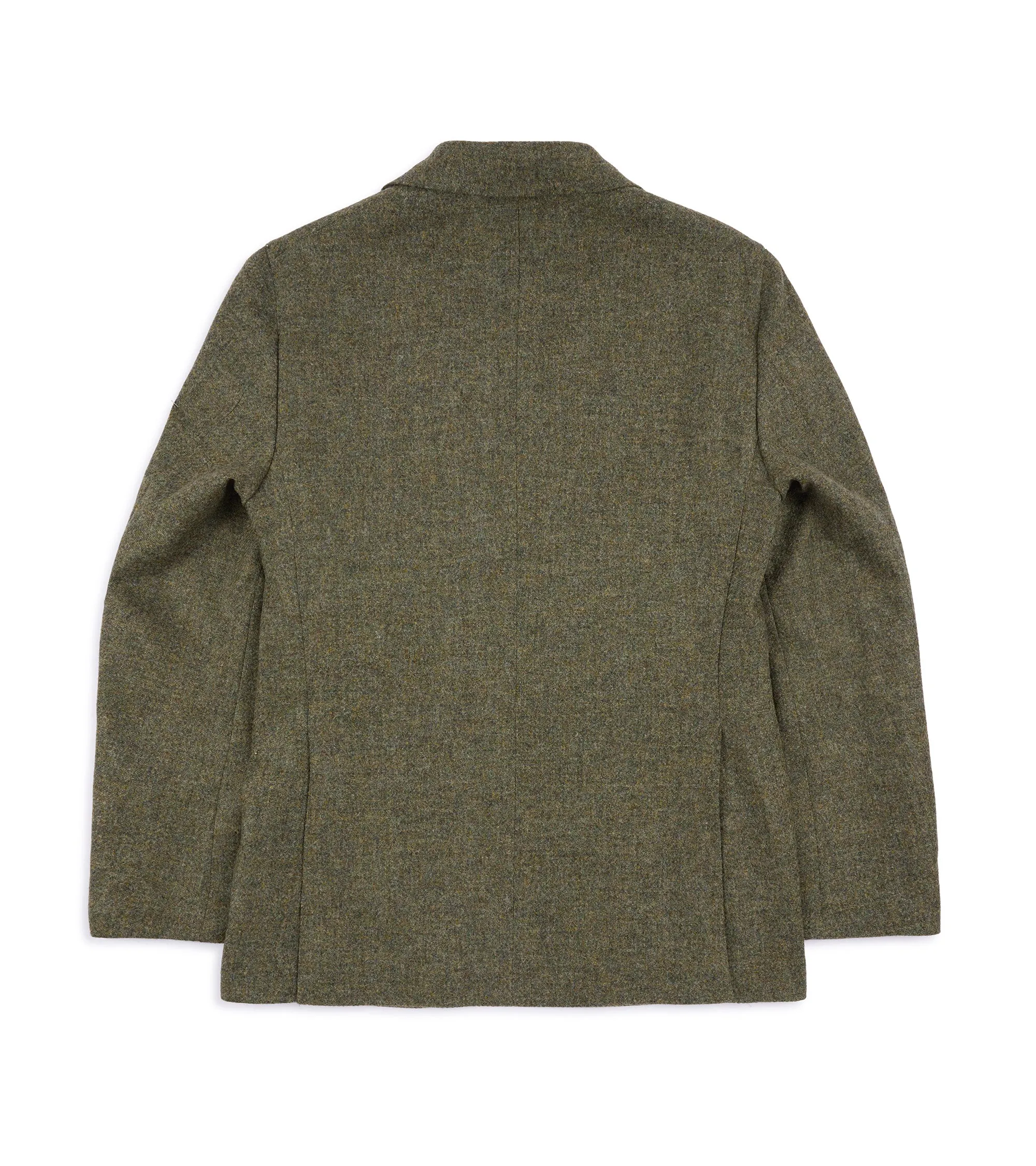 Caruso Aida Soft Shetland Wool Tweed Jacket: Loden ReinforcedElasticHem Urban Explorer Look