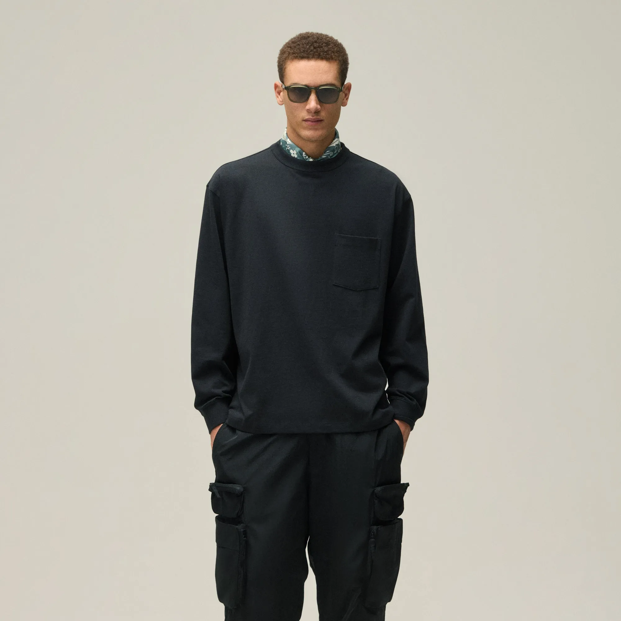 Kith Long Sleeve Leonard Pocket Tee - Black Animal print wildness