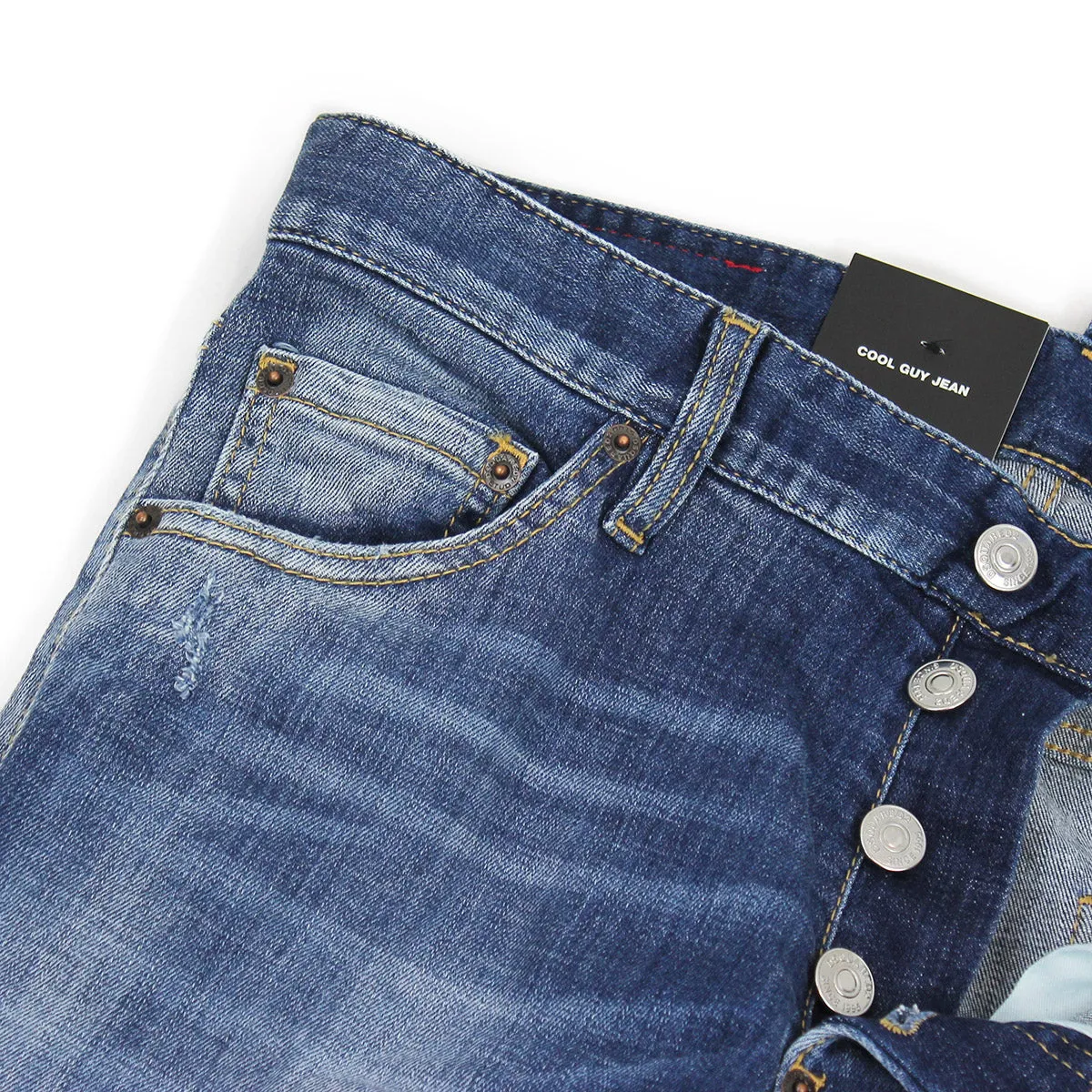 DSQUARED2 - Distressed Light Wash Cool Guy Jeans in Blue Everyday Fashion Lover