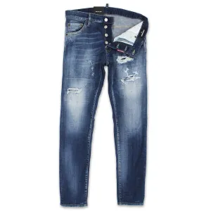 Odor Control Treatment Weekend Style Modern DSQUARED2 - Distressed Light Wash Cool Guy Jeans in Blue