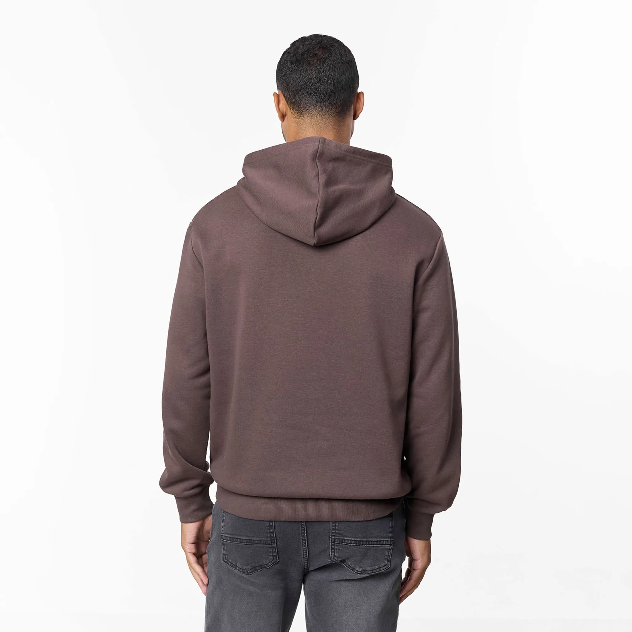 Polyester Material Relaxed Fit Hoodie | Coffee