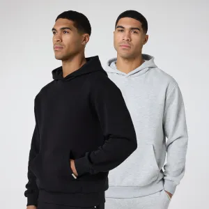 consumer preference 2-Pack Relaxed Fit Hoodie | Black/Light Grey Marl