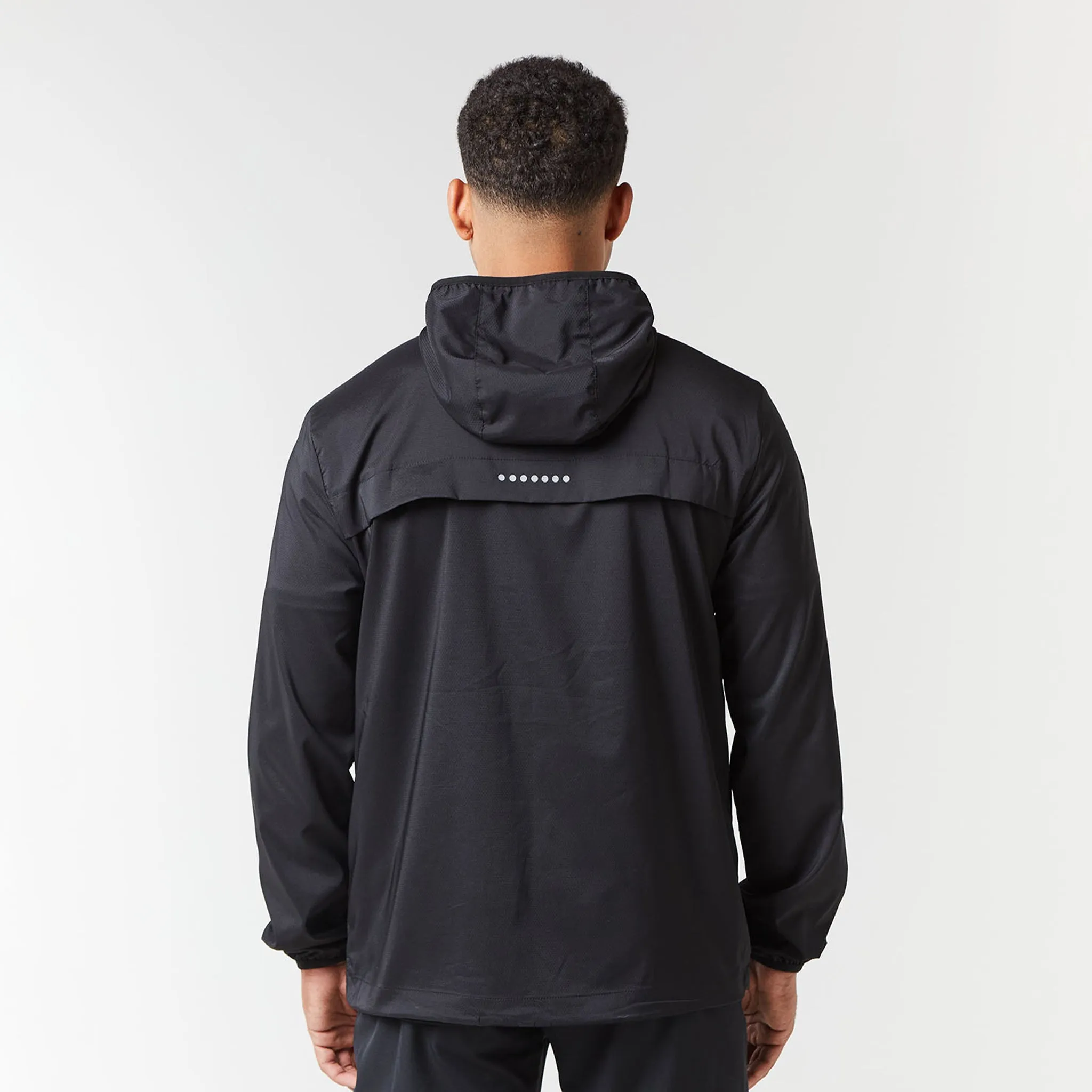 Core Windbreaker | Black Rubberized Trims Layered Drape
