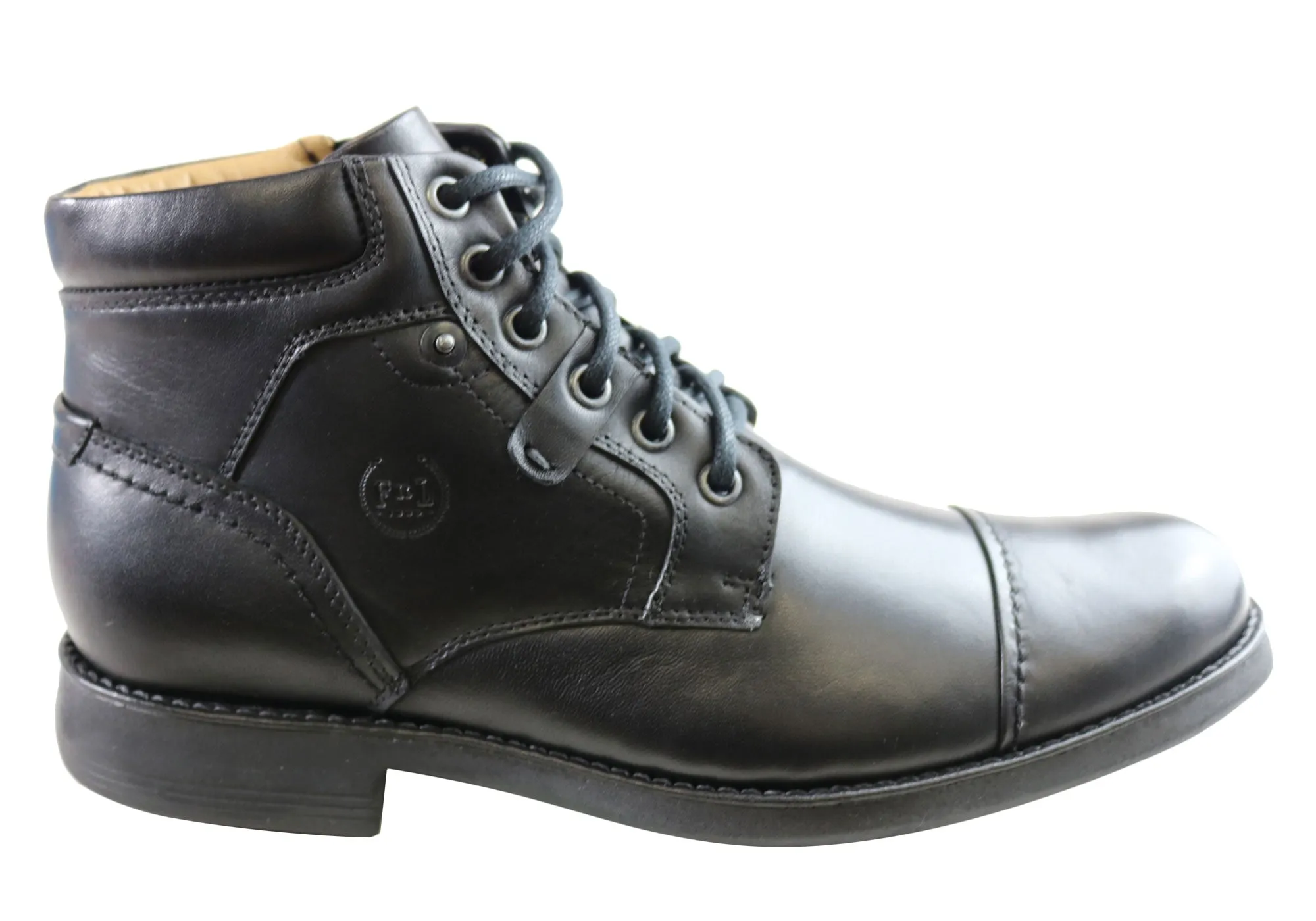 Ferricelli Ryan Mens Leather Lace Up Boots Made In Brazil Cushioned Step Functional Minimalist Outdoor Daily