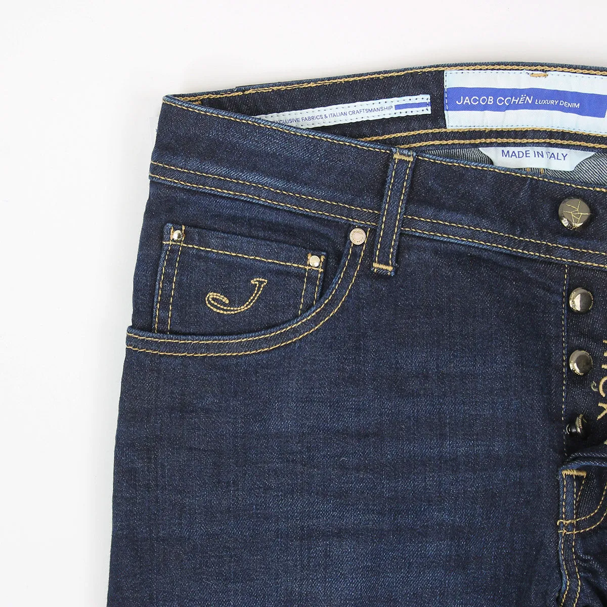 Jacob Cohen - M06 Nick Dark Denim Jeans With Black/Gold Badge True Fit Layer Staple